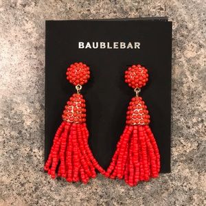 Brand new Baublebar red tassel earrings